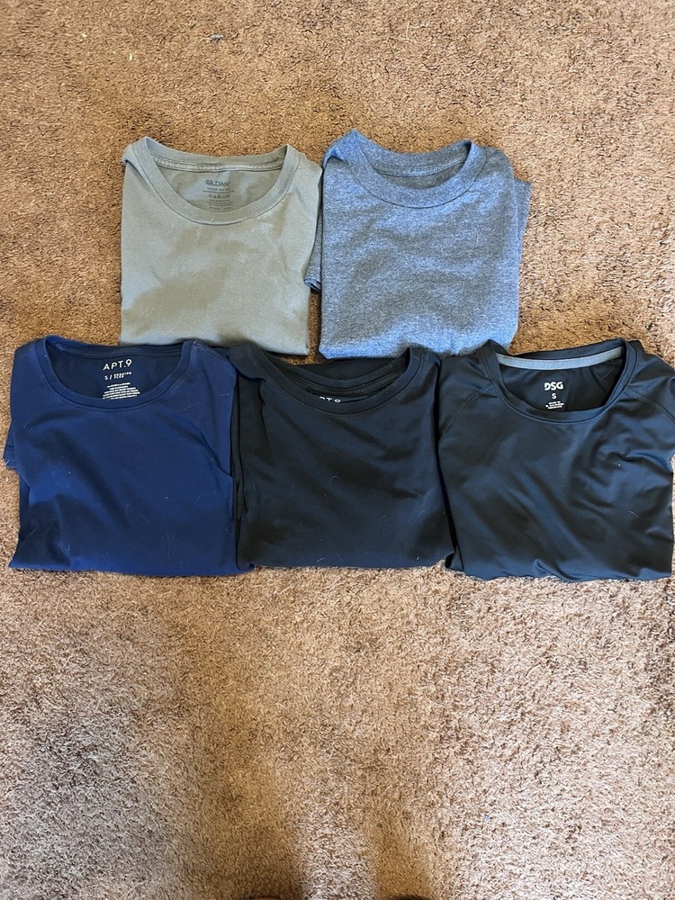 Gildan APT.9 Premier Flex DSG Men’s Size S Crew Shirts Lot of 5