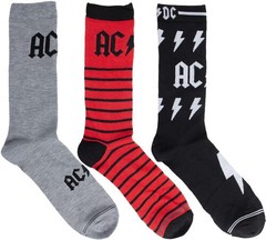 AC/DC – Perri’s – AC/DC – Crew Socks (3 Pack Collector Guitar Shape Tin) [New ]