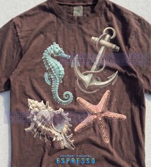 Seahorse Starfish Seashell Anchor Marine Ocean Comfort Tee