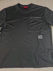 Boss By Hugo Boss Men Black Tee Shirt Front Pocket Logo Ribbed Cuff & Collar XL