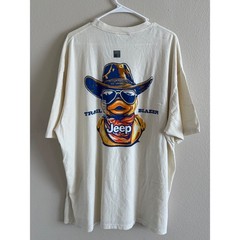 Jeep Trail Blazer Duck Graphic T-Shirt Mens 3XL Cream Jedco Heavyweight New