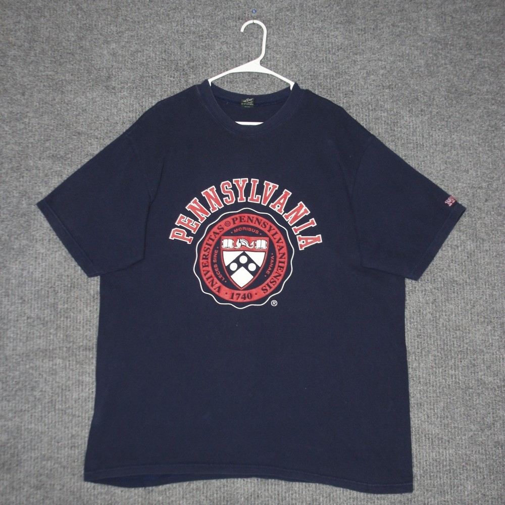 Vintage MV Sport Pennsylvania UPenn T Shirt Mens XL Navy Blue Graphic Tee