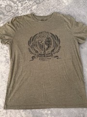Lucky Brand T Shirt Olive Green American To The Core Men’s Large Distressed