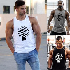 Gym Men Fashion Tank Top Bodybuilding Stringer Singlet Sport training Undershirt