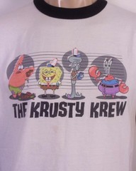 vintage 00s Y2K Nickelodeon Spongebob Squarepants T-Shirt 2002 Krusty Krew L