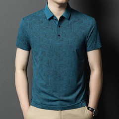 Ice Silk Summer New Men’s Short-sleeved T-shirt Business POLO Casual Half Sleeve