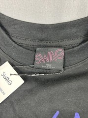 Swag Golf T-Shirt Don’t Give A Putt Script Repeating Graphic Print Large Black