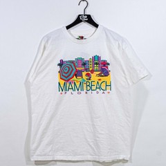 Miami Beach Florida Art Deco T-Shirt PeopleSoft Software Tech XL Y2K Streetwear