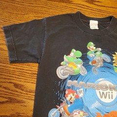 Vintage 2008 Nintendo Mario Kart Wii Graphic TShirt Excellent 16×21 Youth Small