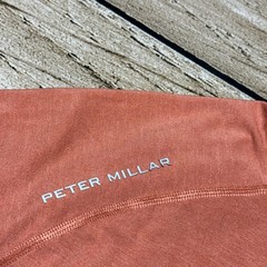 Peter Millar Performance Shirt Mens Medium Salmon Pink Long Sleeve Active Golf