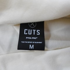 Cuts Clothing Split Hem Short Sleeve Tee Henley Stretch Beige Slim Fit
