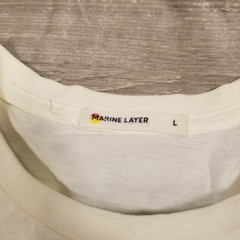 Marine Layer Mens Signature Crew T Shirt Large White Core Large Tencell Cotton