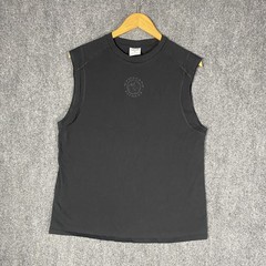 GymShark T Shirt Mens Medium M Black Sleeveless Gym Workout Running Shark Logo
