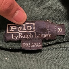 Vintage Polo Ralph Lauren XL Turtleneck Made in USA 90s Forest Green Red Pony