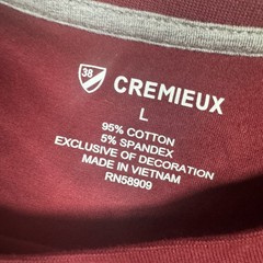 Cremieux Long Sleeve T-Shirt Large Burgundy Cotton Spandex Crew Neck
