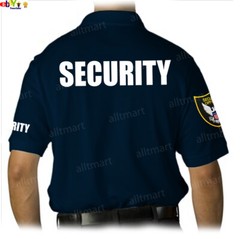 MEN’S PRINTED SECURITY POLO T-SHIRT UNIFORM EMBROIDERY BADGE POLICE STAFF PARTY