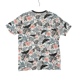 FREE PLANET Hibiscus Floral Organic Cotton Short Sleeve Tee Shirt SIZE MEDIUM