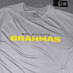 XFL San Antonio Brahmas Gray Performance Shirt XL Athletic Football NWT Tee