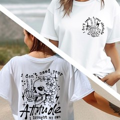 Oversize Shirt, I don’t need your attitude T-Shirt, Positive Vibes Tee