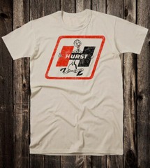 Hot Rod Tee T Shirt Drag Race Nostalgia Hurst Guy Mascot Floor Shifter