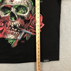 sullen art collective T shirt mens L black skull roses david kokot
