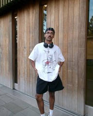 90’s ‘Im Late’ Rabbit Washed T-Shirt White L
