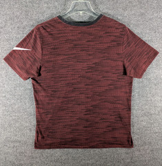 Nike AOP Shirt Mens XL Maroon Dri-Fit Spell Out All Over Print Short Sleeve