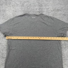 Hugo Boss Shirt Men Large Gray Short Sleeve Logo Grid Spellout Crewneck Tee Y2K