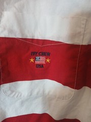 Ivy Crew Patriotic Full Button Short Sleeve Mens S Stars Stripes 100% Cotton USA