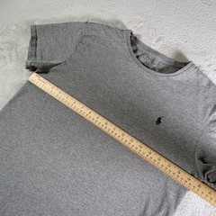 Polo Ralph Lauren Shirt Mens Medium Gray Cotton Tagless Crewneck Logo Tee Soft