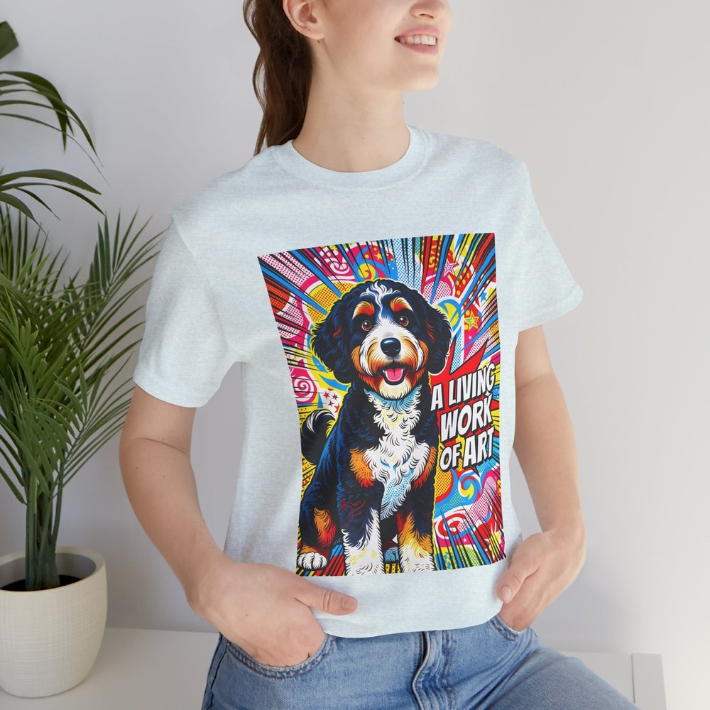 Bernedoodle T Shirt A Living Work of Art Gift Tee Dog Dad Mom