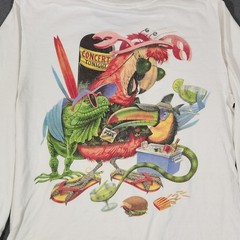 Vintage Caribbean Spud Jimmy Buffett Shirt Mens Size Large White Single-Stitch