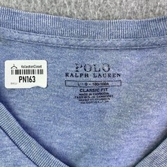 Polo Ralph Lauren Shirt Mens Large Blue Short Sleeve V Neck Classic Casual Adult