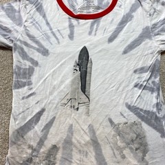 Mighty Fine Tie Dye Space Shuttle Launch Shirt Mens XL Red Trim Graphic Tee