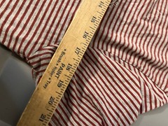 Five Four Mens Round Neck Short Sleeve T Shirt Gray and Red Stripes Size Medium