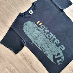 Vintage SKATE 2 Shirt L Video Games Promo EA Sports Etnies Tony Hawk Pro Skater