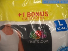 Qty= 1 (1 Pack of 7): Fruit of The Loom: Men’s Large White A-Shirts 194422077778