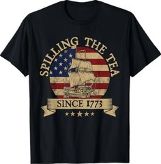 Spilling The Tea Since 1773 Vintage Us History Teacher T-Shirt S-3XL