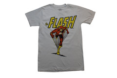 DC Comics Originals Mens The Flash Running Graphic White Shirt New XS