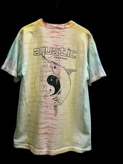 Aquatic Essence Tie Dye T-Shirt Shark Sword Fish Ying Yang Size Large