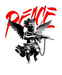 68-Peace. ANGEL APPAREL. Medium Unisex Tee-Shirt & Raffle