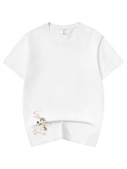 Niepce Japanese Streetwear Embroidery T-shirt Rebirth of the Phoenix Graphic Tee