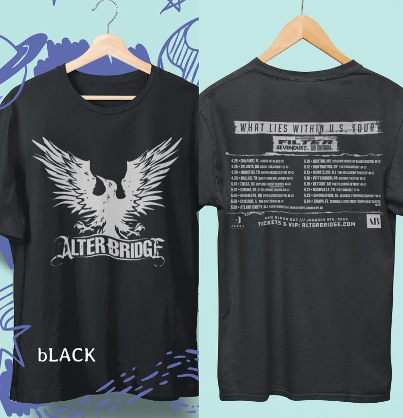 Unisex tshirt Alter Bridge Tour 2026 T-Shirt, Rock Band Tee, Concert Shirt
