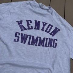 Vintage 90s Kenyon Swimming Made in USA College Spellout Shirt Men’s Medium NCAA