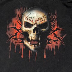 Spiral Game Over You Lose T-Shirt Black T-Shirt Double Side Print Cotton Sz XXL