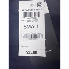 Alfani Mens Dark Navy AlfaTech Stretch Crew Neck T Shirt Sz Small NWT
