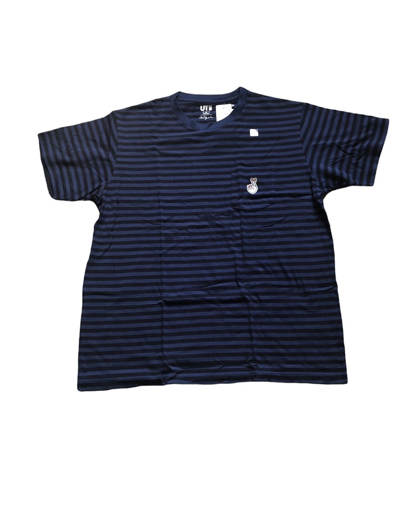 UNIQLO MEN TOPS short Sleeve PIETER CEIZER GRAPHIC Tee T-SHIRT 69 NAVY Size XL