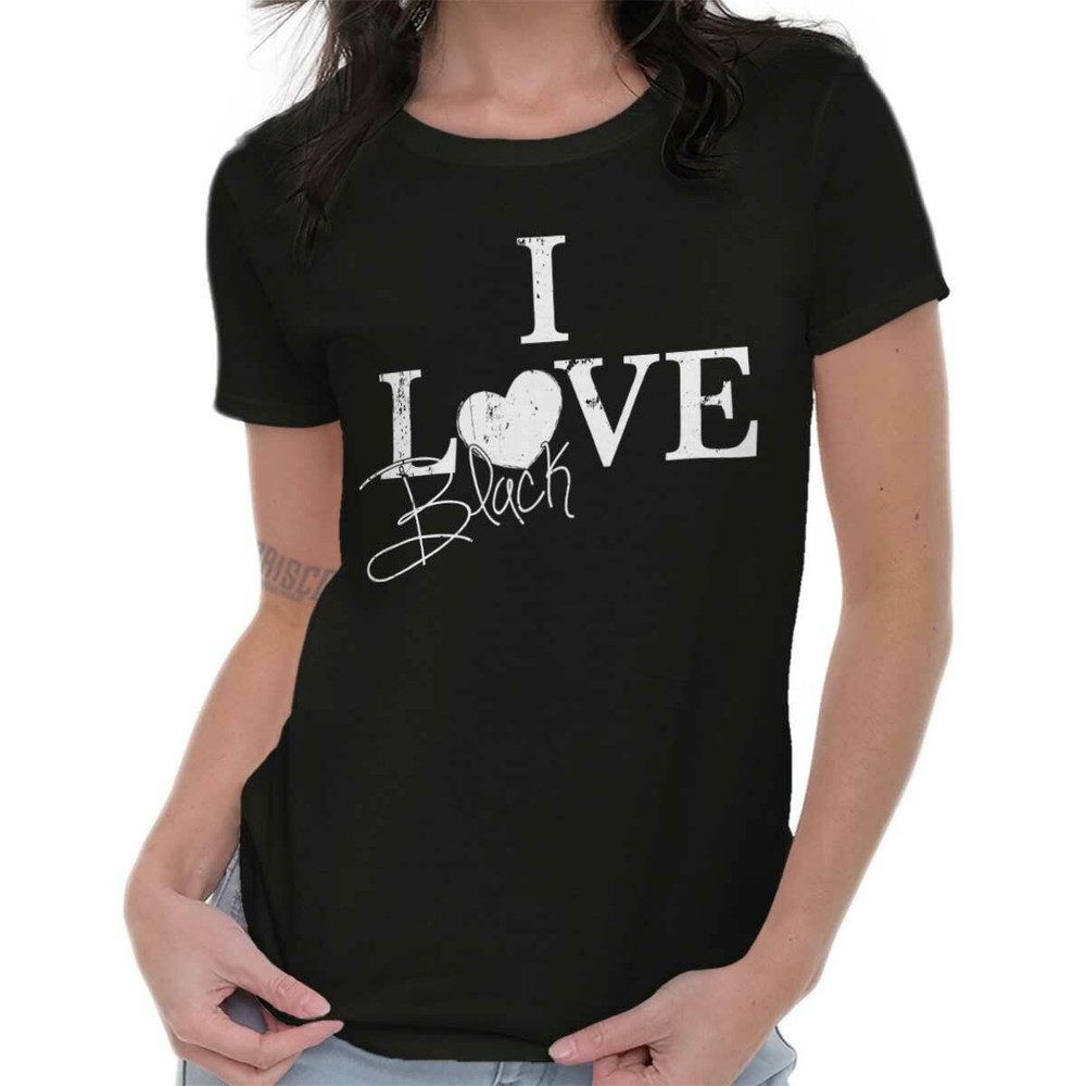 Love Black Style Trendy Classic Fashion Gift Womens Top Junior Graphic Tee
