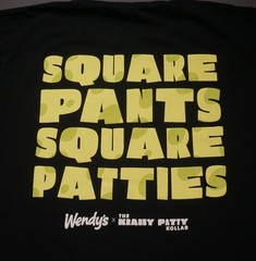 Wendys X Spongebob Shirt Mens Large Black Krabby Patty Square Pants Collab Tee