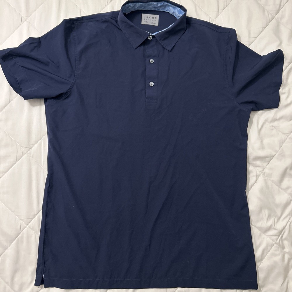 Jachs New York Shirt Size Small Navy Blue Short Sleeves